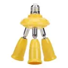 3 in 1 E27 to E27 Lamp Base Socket Splitter LED Light Bulb Holder (Yellow) Hot