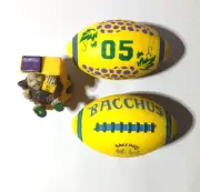 MARDI GRAS KREWE OF TUCKS / BACCHUS THROW ASSORTMENT FOOTBALL / TOILET LOT (3)