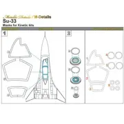 Sukhoi Su-33. Painting Masks (for Kinetic) 1:48 For Aircraft Model Kit