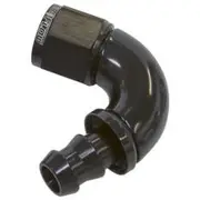 Aeroflow 510 Series Full Flow Tight Radius Push Lock 120° Hose End -4AN, AF514-04BLK