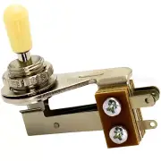 NEW Right Angle 3-Way Toggle Switch for 2-Pickups - Made in Japan - IVORY KNOB