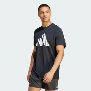 【adidas 愛迪達】上衣 男款 短袖上衣 運動 RUN IT BOS TEE 黑 HZ4512