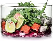 LUXU Glass Salad Bowl 46 oz,Fruit Bowl 29 oz Milk Bowl 15 oz,Set of 3 Glass Mixing Bowl All Purpose Round Serving Bowl Great for Serving Salad,Fruit,Popcorn, Dips,Condiments,Snack,Oatmeal and More