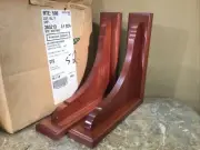 Shelf wall Brackets solid cherry WOOD shelf supports 11”x11”x4” New in box