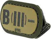 M-Tac Molle Medical Patch Blood Group - Tactical PVC Badge for Med Military Army Gear with Hook and Loop Fastener (B (III) -, Ranger Green)