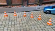 10 Or 20 Piece H0 Traffic Cones Pylons Construction Scale 1:87 - Color Orange/