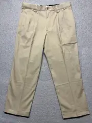 NWT Dockers Men's Dress Pants 34x29 Khaki Cotton Mid Rise Relaxed Fit Pleated