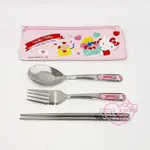 ♥小玫瑰日本精品♥HELLO KITTY 美樂蒂 布丁狗 三麗鷗 餐具組附袋 環保餐具 湯匙 叉子 筷子~3