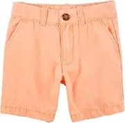 [Carter's] Boys' Flat Front Canvas Shorts- Orange- 3 Months