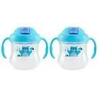 2x Pigeon 200ml Magmag BPA Free Leak Proof Straw Plastic Cup BL Baby/Toddler 8m+