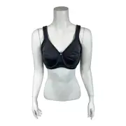 Breezies Women's Diamond Jacquard Underwire Support Bra Midnight 46DD Size