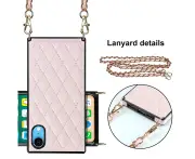 Crossbody case for iPhone XR with detachable lanyard - Pink