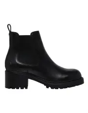 [Windsor Smith] Thrills Black Leather Heeled Chelsea Boot