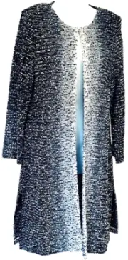 ST. JOHN Elegant Tweed Ombre Jacket Blazer Coat Black/White 14 made in US