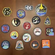Vintage NASA Space Rocket Ship Patch Sticker Lot Armstrong Glenn Conrad Lovell
