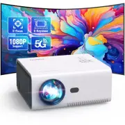Projector with WiFi and Bluetooth,【Electric Focus/Keystone/Zoom】 Mini Project...