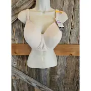 NWT NEW playtex 38DD wireless bra beige nude smooth 4 way support no slip