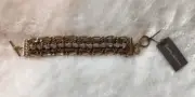 NEW Tommy Bahama Taupe Gold Corded Threaded Macrame Link Toggle Bracelet 7 3/4"