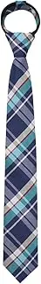 [LJBFNN] Boy's Tie, Pre-Tied, Adjustable Zip Up Solid Color Necktie Great for School, Graduation, Wedding, or Casual Wear (Plaid Tie 03)