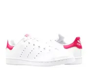 Adidas Originals Stan Smith J FTW White/Pink Big Kids Tennis Shoes B32703