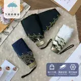 在飛比找遠傳friDay購物優惠-【下雨的聲音】日本訂單花邊蕾絲刺繡五折折疊傘(三色)