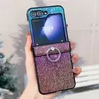 For Samsung Galaxy Flip6 Flip5 Flip4 3 Case Snake Pattern Ring Holder Slim Cover