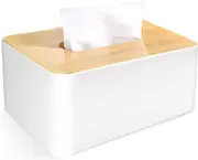 Wooden Rectangular Paper Holder Boxes,Removable Facial Tissue Box Holder for Bathroom Vanity