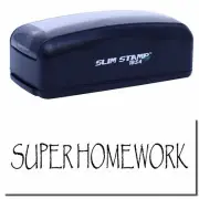 Large Pre-Inked Super Homework Stamp Size 1-13/16" Tall x 2-1/2" Wide