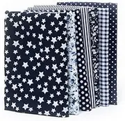 7pcs 25 * 25cm Different Pattern Patchwork Fabric Craft Printed Cotton Material Mixed Squares Bundle Quilting Scrapbooking Sewing Artcraft DIY Fabric Navy Series