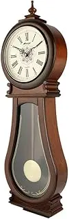 Pendulum Wall Clocks, Grandfather Wood Clock with Westminster Chime, Living Room Quartz Battery Clock, Chimes Every Hour
