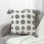 Farmhouse Boho Grey Throw Pillow Cover 18x18 18" x 18" (Pack of 1) Light Grey