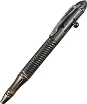 SZHOWORLD Creative Solid Brass Bolt Action Pen with Tungsten Steel Tip, Heavy Duty Pocket Pen for Gift Business Office EDC Signature (Retro Black)