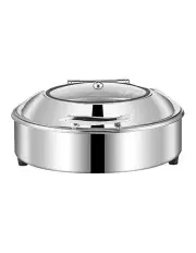 [SOGA] Stainless Steel Round Chafing Dish with Top Lid in Silver