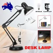 Super Bright Swing Arm Clamp LED Desk Lamp Bedside Reading Table Light E27 Bulb