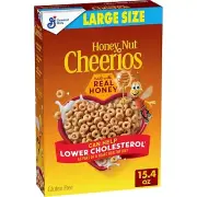 Honey Nut Cheerios Heart Healthy Breakfast Cereal, Gluten Free Large Size, 15.4