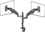 Ergosolid Desk Mount with Gas Spring for Dual 22-32 Inch LCD LED Monitors with VESA Maximum 100 x 100 mm, up to 12 kg, H180, 22-35 Inches