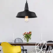 Industrial Pendant Lamp Rustic Black Shade Loft Hanging Fixture Ceiling Light