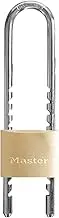 Master Lock 1950EURD Key Padlock with Adjustable Shackle from 6 to 15 cm, Gold, 18 x 4.5 x 1.4 cm