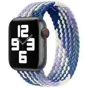 Nylon Elastic Band For Apple Watch 42/44/45/49mm Blue & White