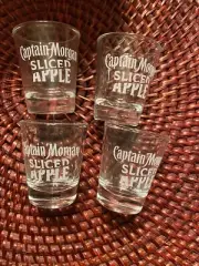 SET OF 4 CAPTAIN MORGAN Spiced Apple 2 3/8” Shot Glasses (new)