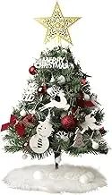 2ft Mini Tabletop Christmas Tree, Artificial Small Christmas Tree with Battery Operated Lights, Ornaments and Storage Bag, Mini Xmas Tree for Christmas Home Decorations