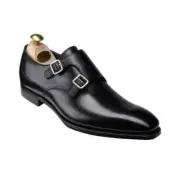 Handmade Men's Black Formal Double Monk Strap Dress Shoes, Real Leather Shoes