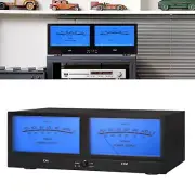 Dual Analog VU Meter Amplifier/Speaker Switch Audio Switcher Box With DB Panel