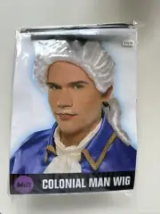 Colonial Men’s Costume Wig (White) NEW