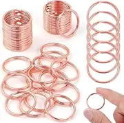 [ktnstsaal] Split Key Rings 1 inch for Keychain and Crafts, 50pcs Rose Gold Jump Rings for Jewelry Making Supplies Pet Tags, Clasps, Lanyards, Key Fob Hardware (Rose gold-50pcs)
