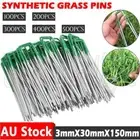 100-500x Synthetic Artificial Grass Pins Fake Lawn Turf Weed Mat U Pegs Weedmat