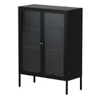 Buffet Sideboard Cupboard Cabinet Storage Doors Metal Black