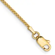 14K Yellow Gold 7 Inch 1mm Box With Lobster Clasp Bracelet