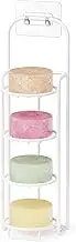SpaceAid 4 Tier Shampoo Bar Holder for Shower, Self Draining Soap Bar Holders Caddy for Bathroom Wall and Kitchen Sink, Shampoo Bar Dish Rack, Stainless Steel Bar Soap Holder (White)