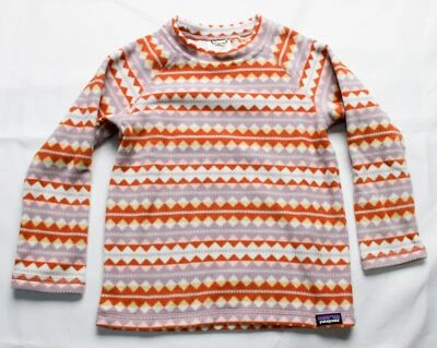 Patagonia Baby's Micro D Fleece Crew JW7 Diamond Stripe: Stormy Mauve Size 4T